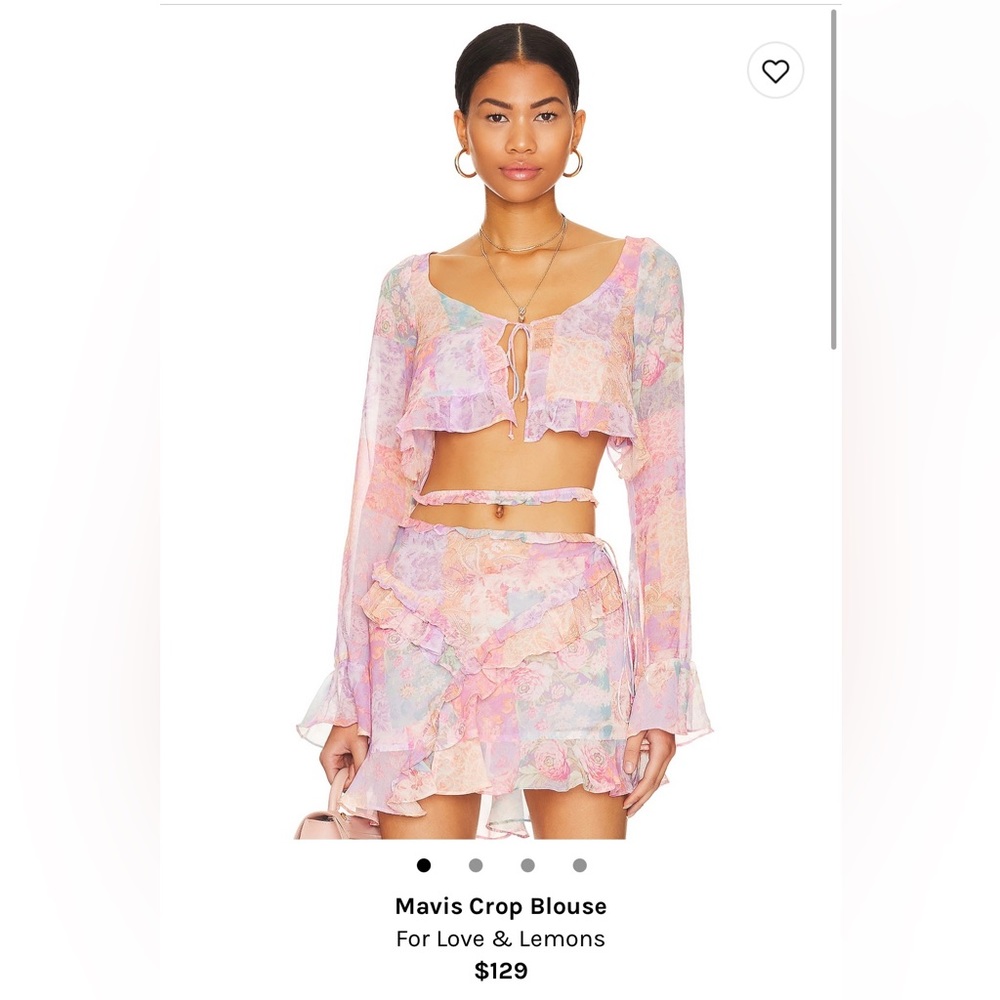 Love & Lemons Mavis Crop Blouse size M